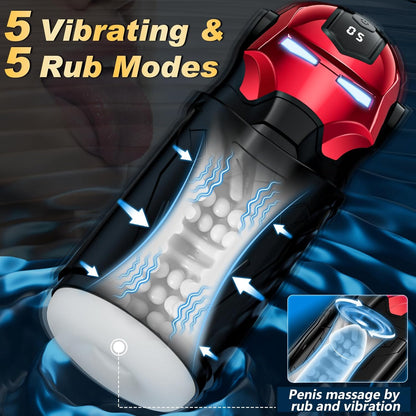 Stroker Mens Sex Toy with 5 Rotating Swing 5 Vibrating & APP