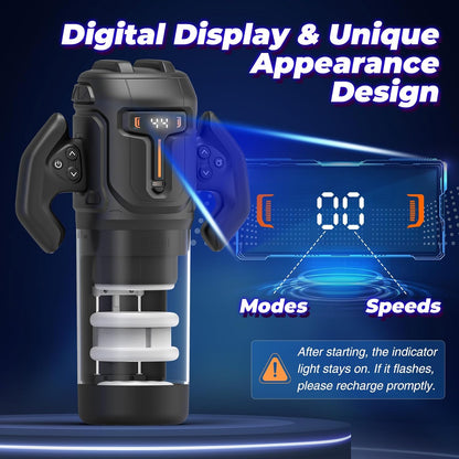 Unique - Male Sex Toys Thrusting on Shaft Rotating on Glans for 4 Speeds