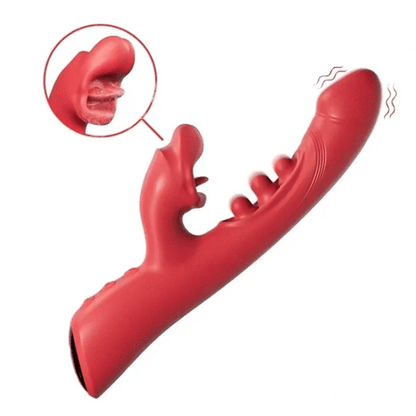 G-spot Vibrator With 9 Tapping Rhythms 8 Licking Sucking Vibrating Modes