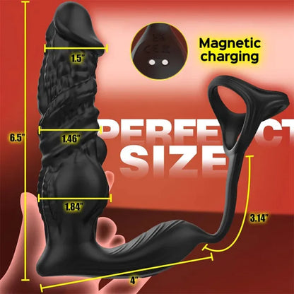 Larger Size Remote Control 9 Thrusting 9 Vibrating Prostate Massager