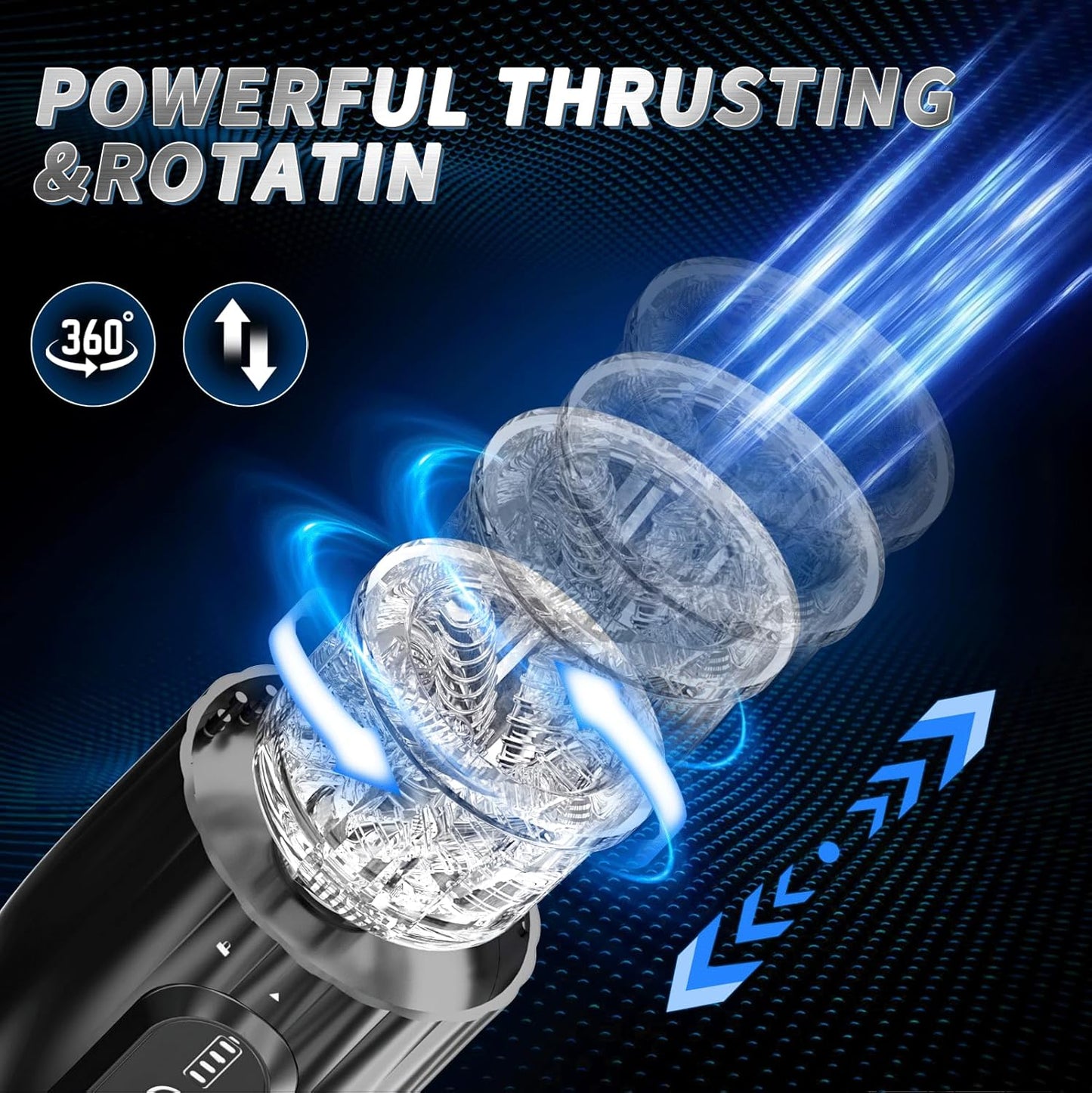 Master - Hands-Free Electric Masturbator for Men with 10 Thrusting Rotating Vibrating Modes
