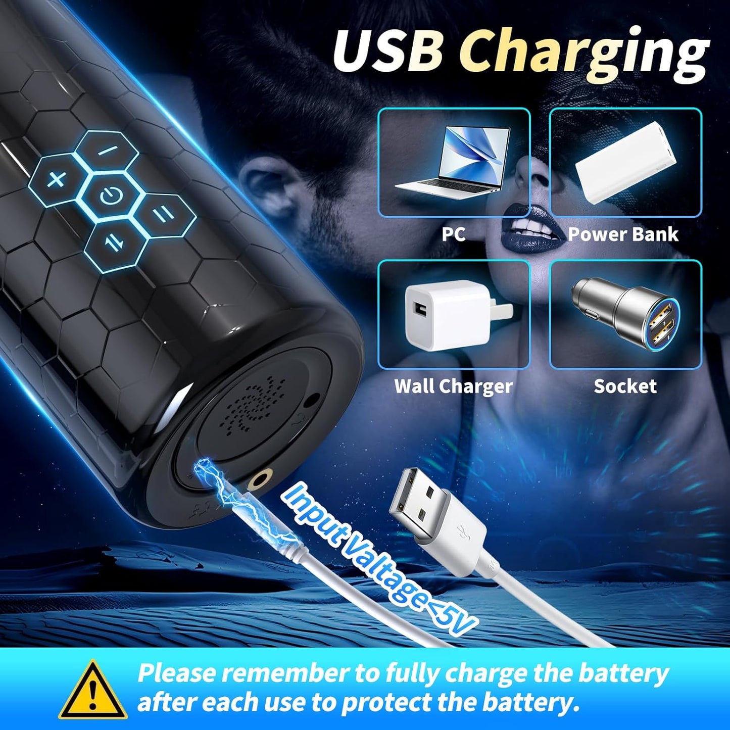 Hands-Free Automatic Male Masturbator Sex Toys for Men 20 Powerful Thrusting Rotating Stimulation