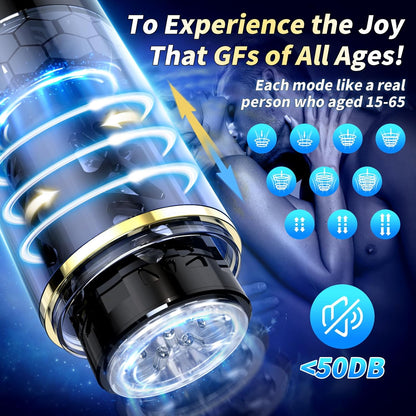 Hands-Free Automatic Male Masturbator Sex Toys for Men 20 Powerful Thrusting Rotating Stimulation