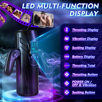 Jonny - Automatic Masturbators with Phone Holder & LED Blowjob Masturbation Cup