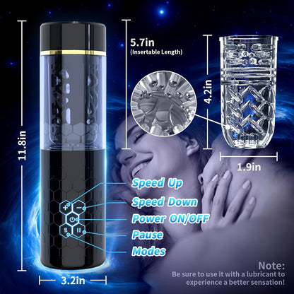 Hands-Free Automatic Male Masturbator Sex Toys for Men 20 Powerful Thrusting Rotating Stimulation