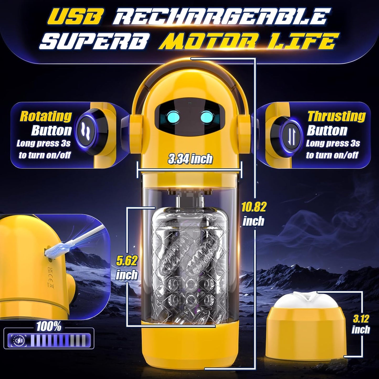 Aurora - Automatic Male Masturbator with 7 Thrust & Rotation Modes