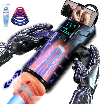 Jonny - Automatic Masturbators with Phone Holder & LED Blowjob Masturbation Cup