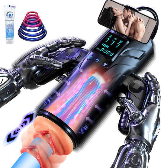 Jonny - Automatic Masturbators with Phone Holder & LED Blowjob Masturbation Cup