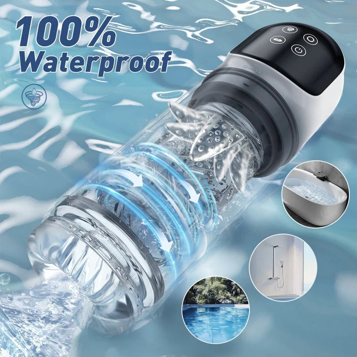 Auto-Rotate & Thrust Male Masturbator – Hands-Free Rotating Suction Cup Stroker