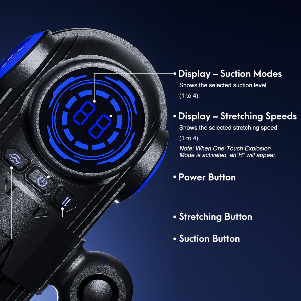 Cafatop - Automatic 3 Sucking & 6 Thrusting with Handle Stroker for Adult Men