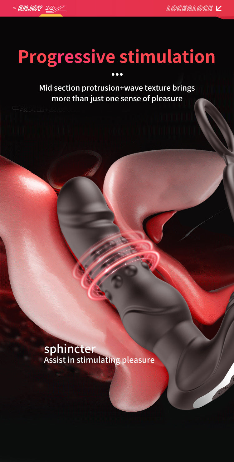 App-Controlled Dual-Ring + Prostate Plug for Men