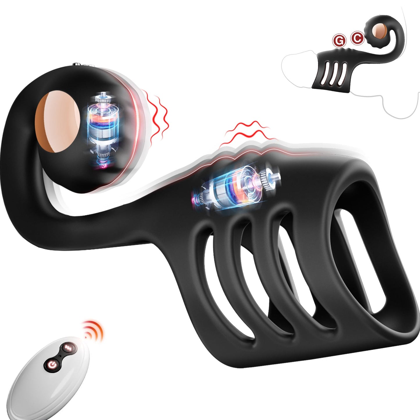 Couple Vibrating Cock Ring – 10 Vibration Modes, Rechargeable Silicone Ring