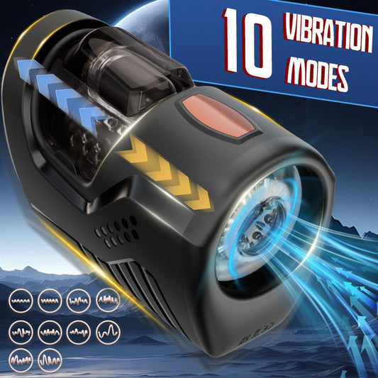 Automatic Thrusting & Vibrating Male Masturbator - Space Capsule Design