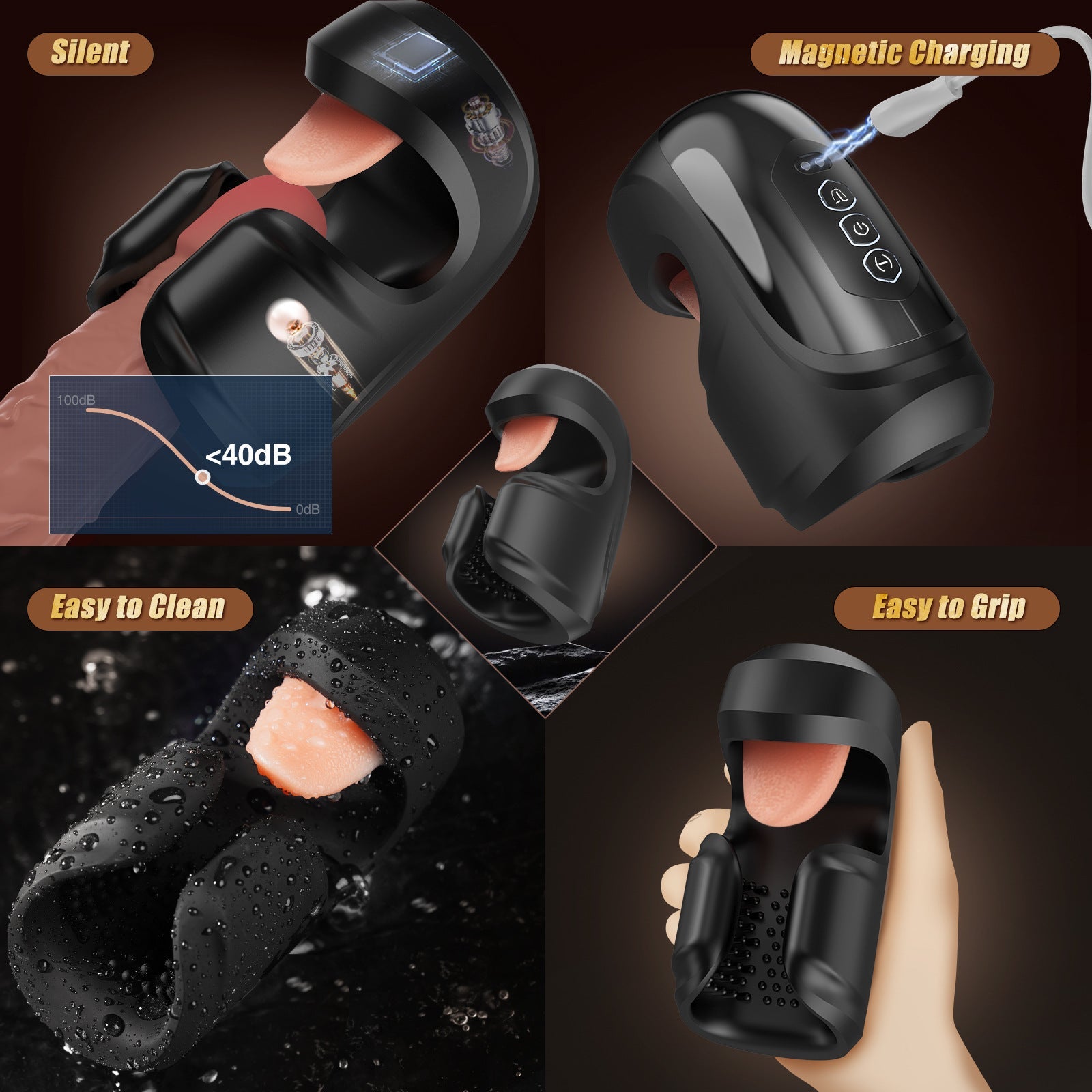 10 Modes Clamping, Vibration & Licking Stroker for Endurance Training