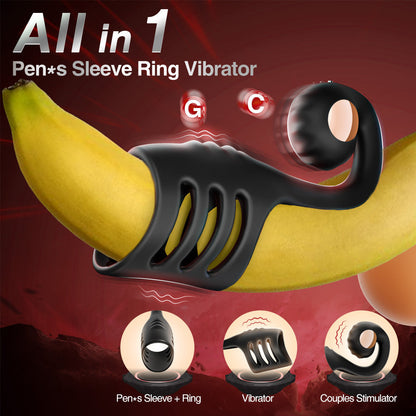 Couple Vibrating Cock Ring – 10 Vibration Modes, Rechargeable Silicone Ring