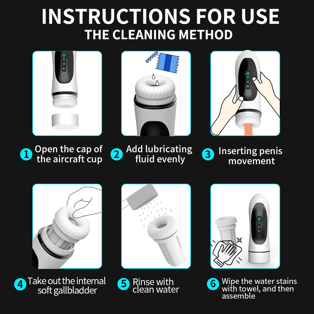 5 Vibrating 4 Sucking Men's Masturbation Cup Electric with Female Moans