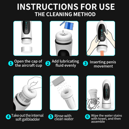 5 Vibrating 4 Sucking Men's Masturbation Cup Electric with Female Moans