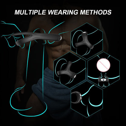 Male Cock Ring USB Charging Vibration Massage Male Masturbator