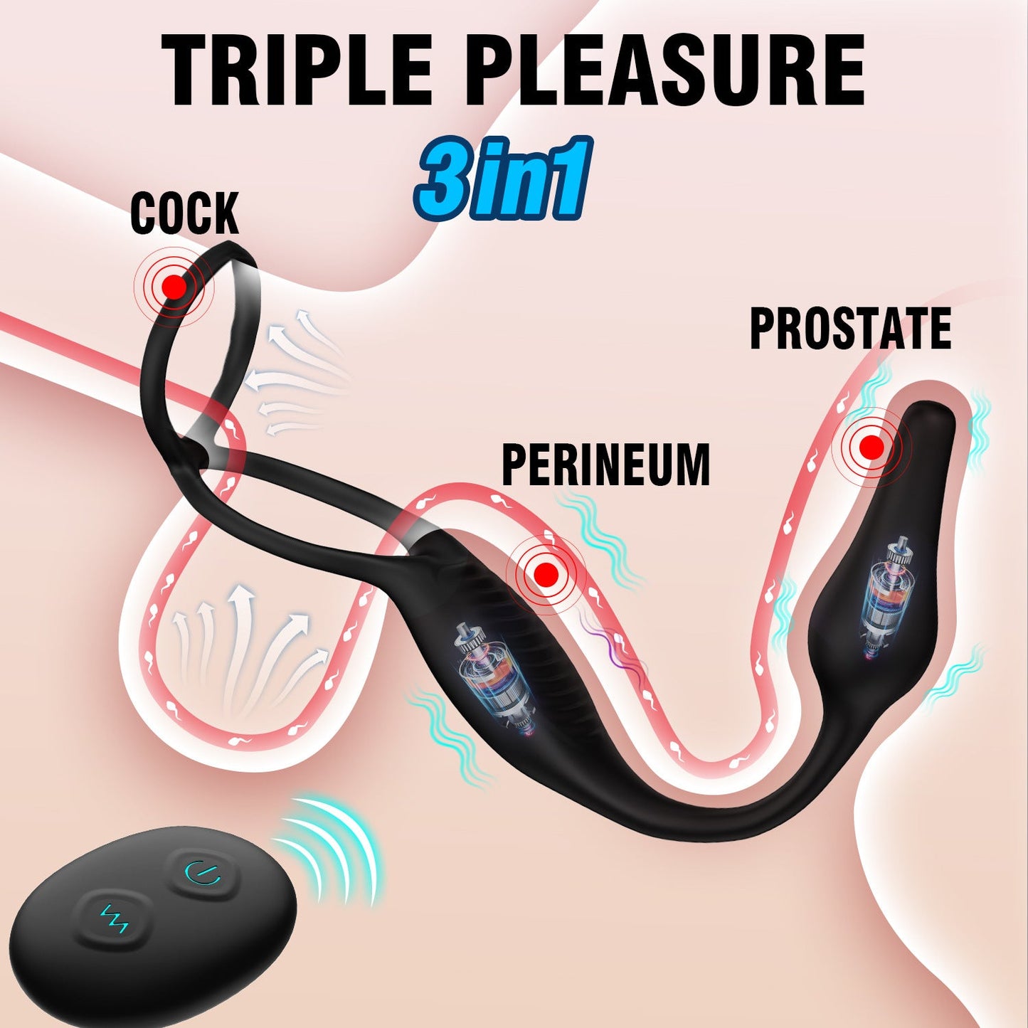 Wearable Erection Enhancer Cock Ring - Vibrating Stimulator Prostate Massager