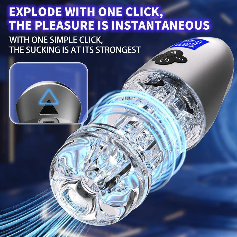 One-Click Blast Suction Male Masturbator Cup –  High-Speed Vacuum Stroker