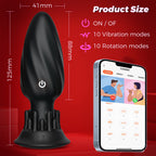 360 Bottom Rotation Remote Control Silicone Anal Vibrator Butt Plug