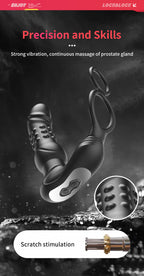 App-Controlled Dual-Ring + Prostate Plug for Men