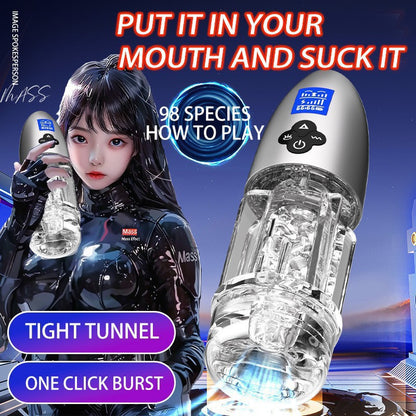 One-Click Blast Suction Male Masturbator Cup –  High-Speed Vacuum Stroker