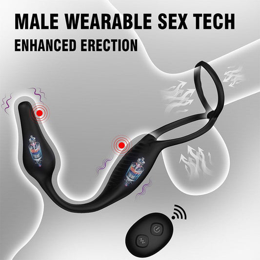 Wearable Erection Enhancer Cock Ring - Vibrating Stimulator Prostate Massager