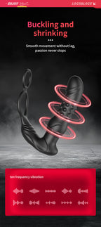 App-Controlled Dual-Ring + Prostate Plug for Men