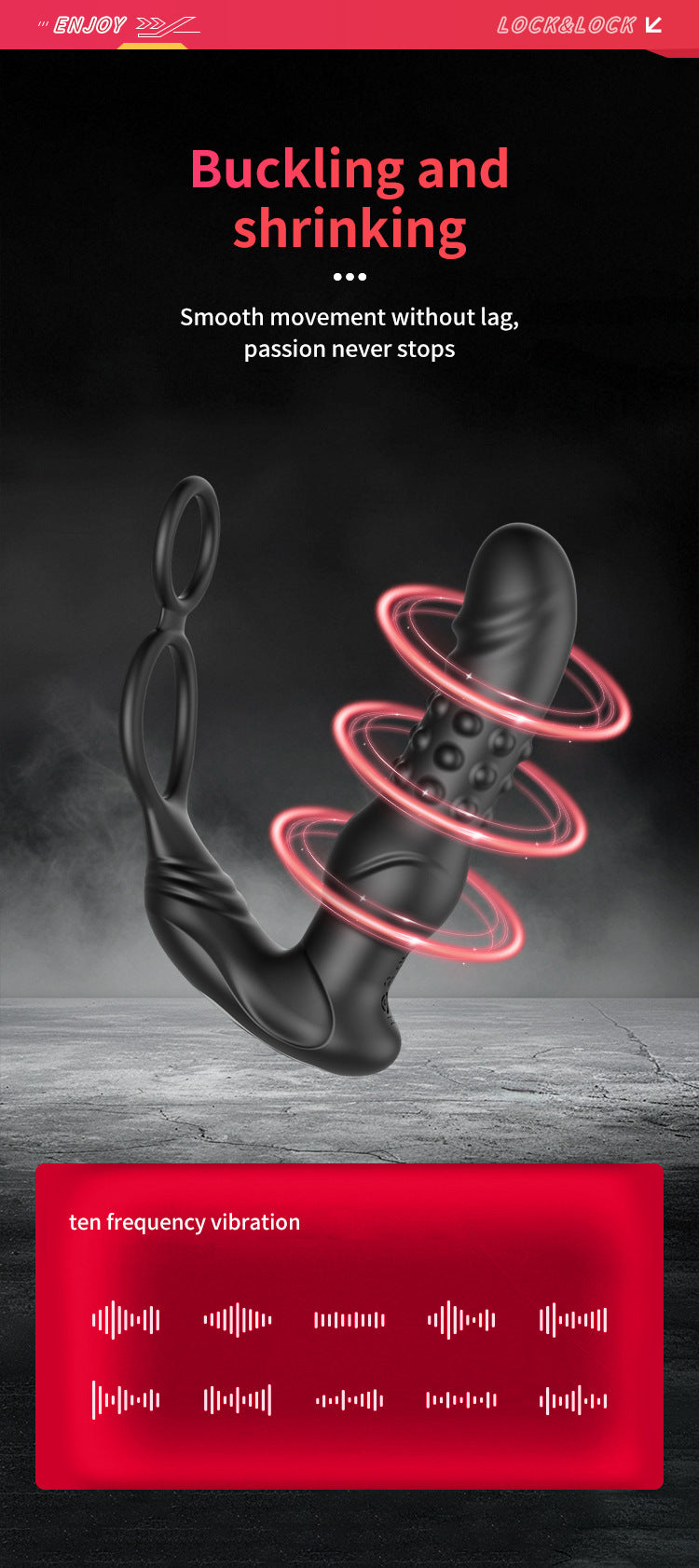 App-Controlled Dual-Ring + Prostate Plug for Men
