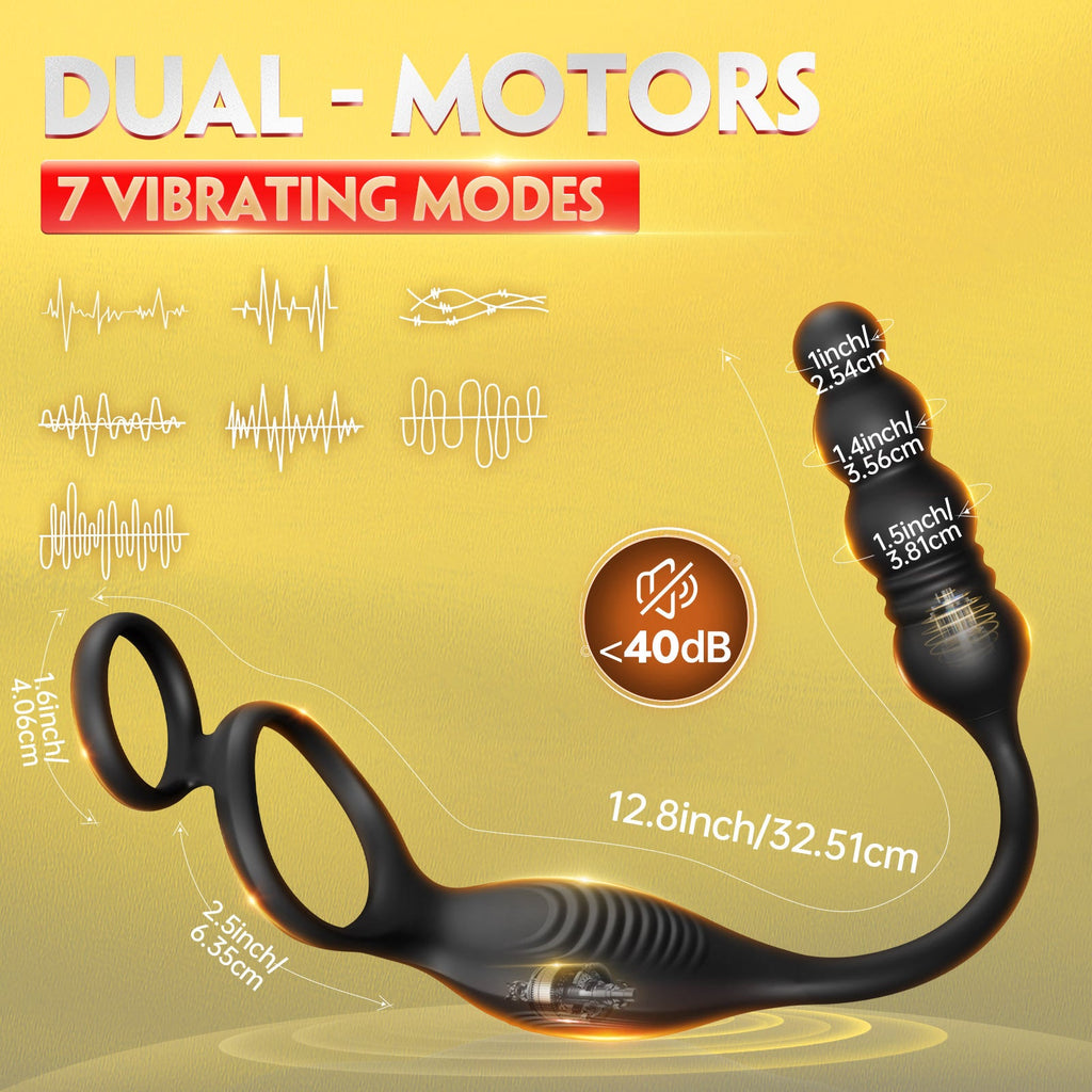 App-Controlled Dual Stimulation Plug & Ring – Personalized Prostate Massager