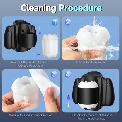 9 Sucking & Vibrating Handle Maturbator Cup with APP Control Phone Holder