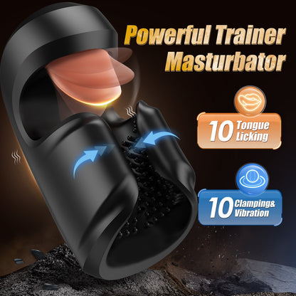 10 Modes Clamping, Vibration & Licking Stroker for Endurance Training