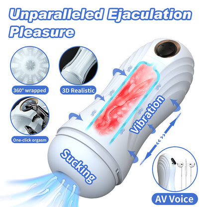 3D Automatic Male Masturbator Cup - 360° Suction, Vibration & Deep Throat