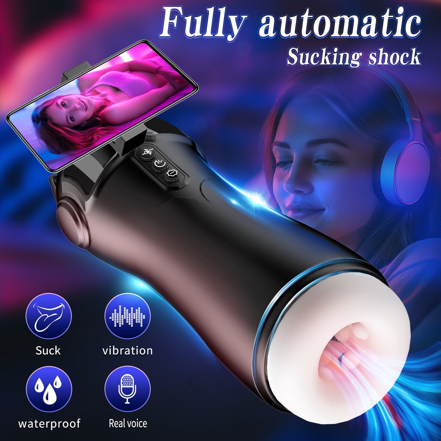 Hands-Free Male Masturbator - Automatic Suction & Vibration