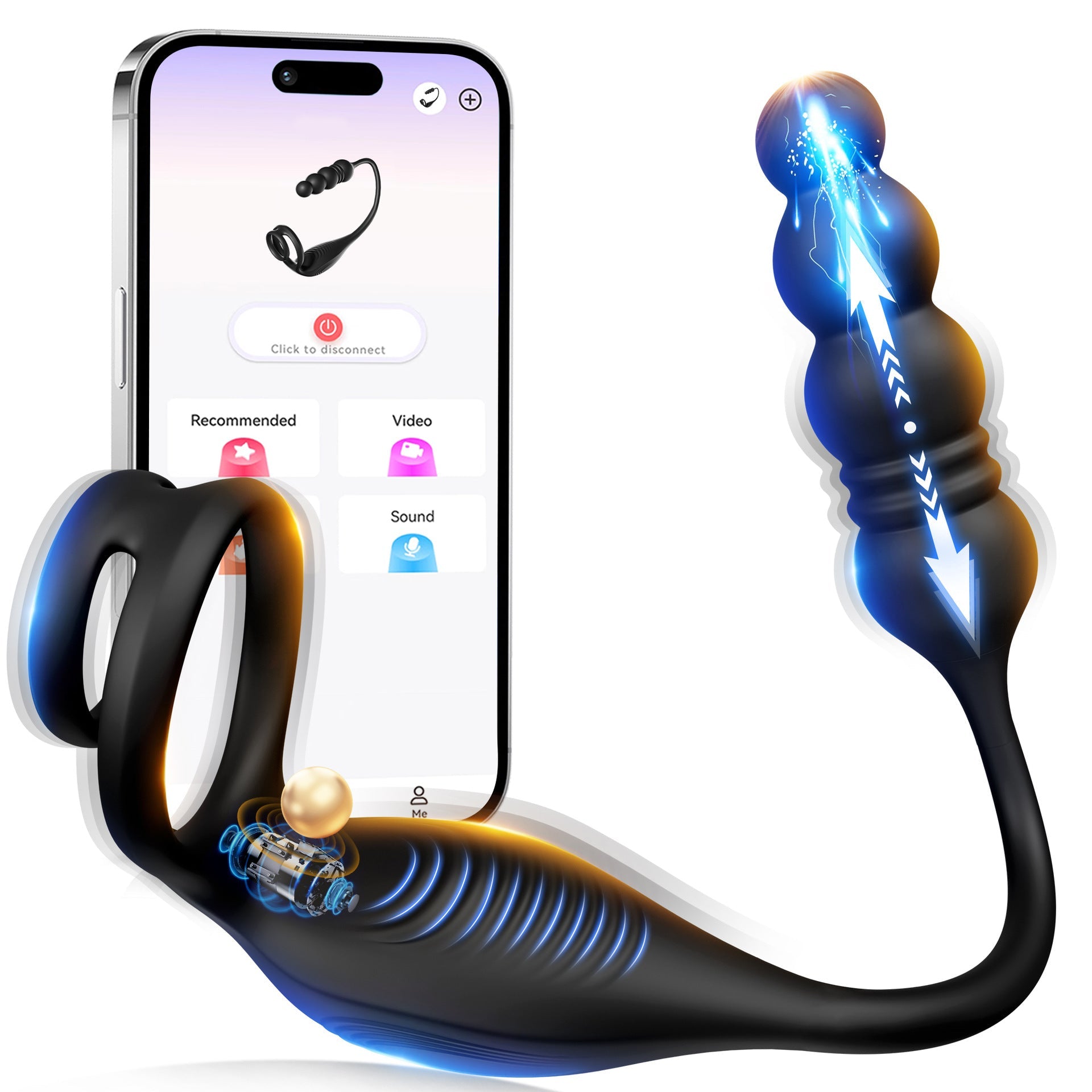 App-Controlled Dual Stimulation Plug & Ring – Personalized Prostate Massager