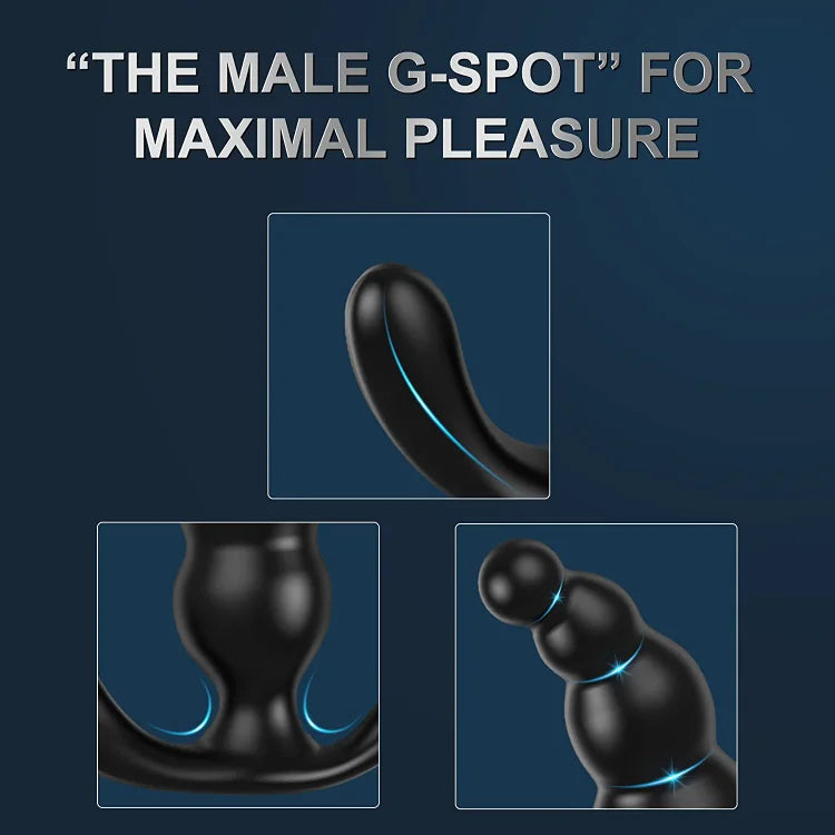 Silicone Thrusting Butt Plug Remote Vibrating Prostate Dildo