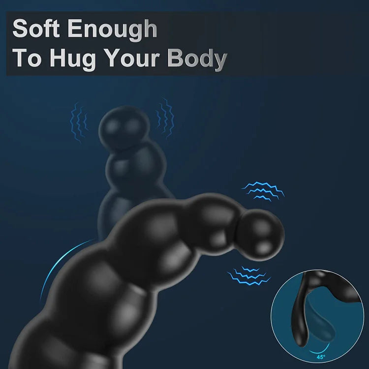 Silicone Thrusting Butt Plug Remote Vibrating Prostate Dildo