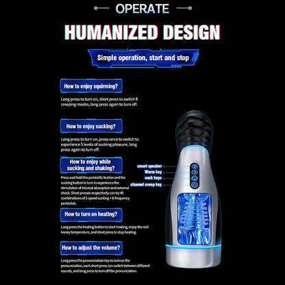 Soul - Sucking Vaginal Mouth Intelligent Heated Masturbator Adult Sex Toys For Men