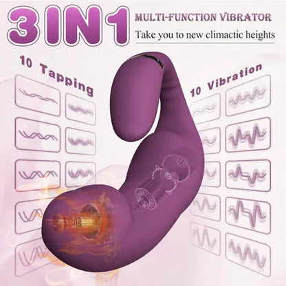 3 IN 1 G-Spot Heating Vibrator Clit Rubbing Massager