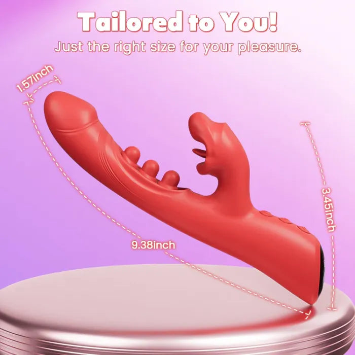 G-spot Vibrator With 9 Tapping Rhythms 8 Licking Sucking Vibrating Modes