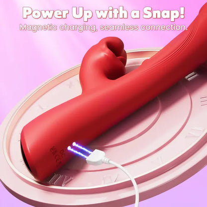 G-spot Vibrator With 9 Tapping Rhythms 8 Licking Sucking Vibrating Modes